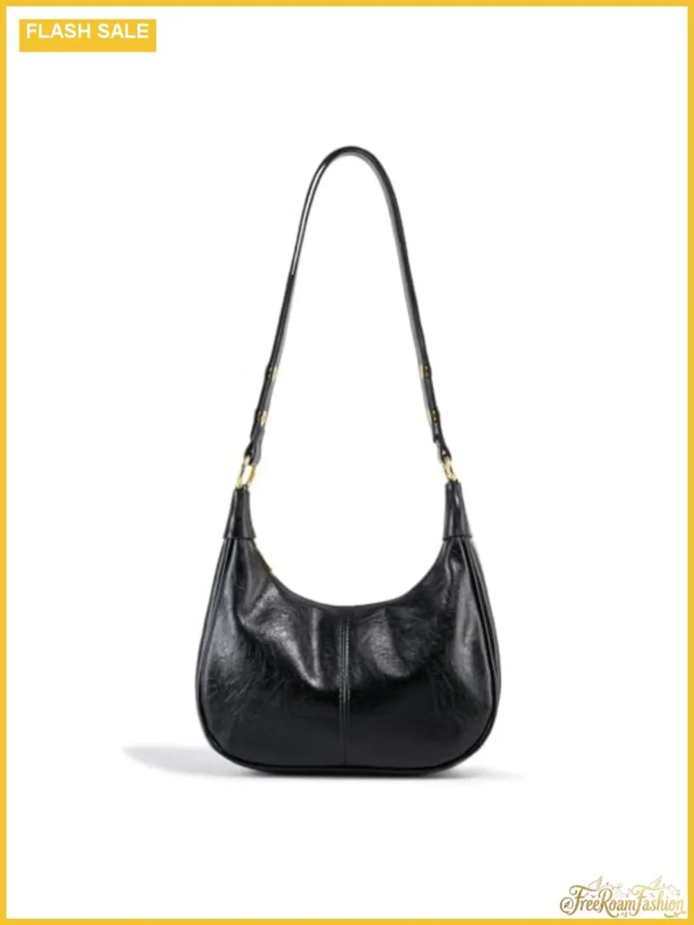 Faux Leather Retro Crescent Shoulder Hobo Bag Small Crossbody Purse